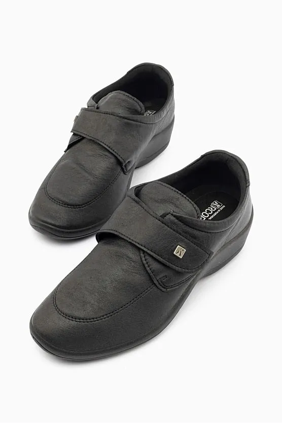 ARCOPEDICO Repovesi Black Ladies Velcro Shoe