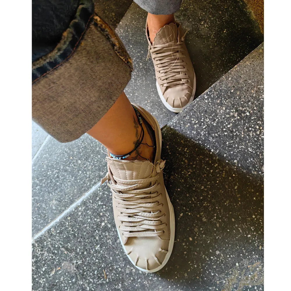 SHR Seaside escape taupe leather sneakers