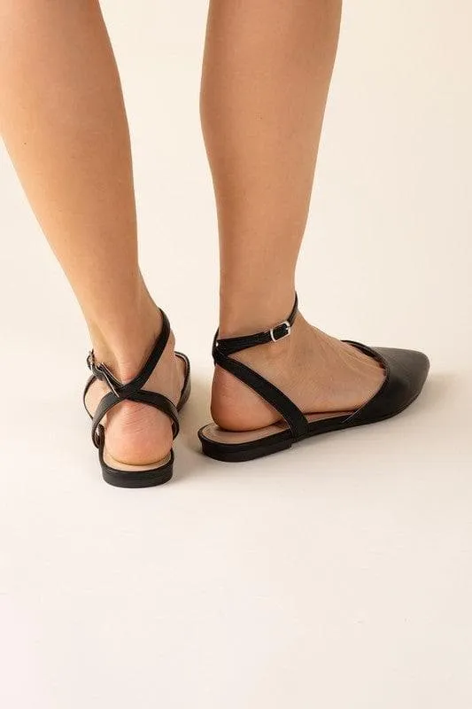 SODA Linden-S Ankle Strap Flats